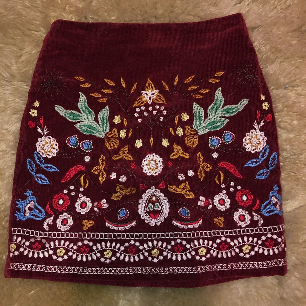 Embroidered Mini Skirt